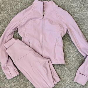 Light Mauve Active Jacket & Leggings Set